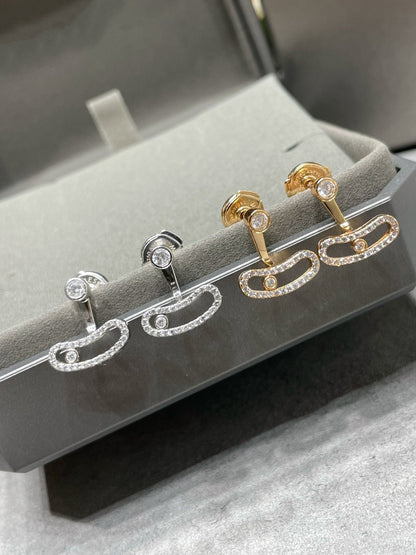 [⭐JeweliWhal]MOVE UNO PINK GOLD DIAMOND EARRINGS