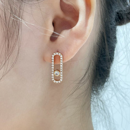 [⭐JeweliWhal]MOVE UNO STUD DIAMOND PAVED EARRINGS