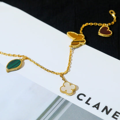[⭐JeweliWhal]LUCKY SPRING 5 MOTIF GOLD BRACELET