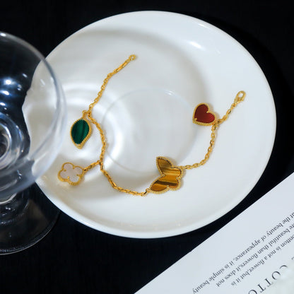 [⭐JeweliWhal]LUCKY SPRING 5 MOTIF GOLD BRACELET