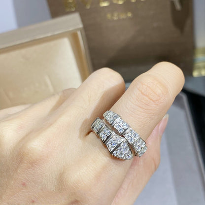 [⭐JeweliWhal]SERPENTI RING SILVER DIAMOND PAVED