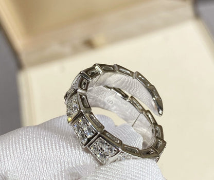 [⭐JeweliWhal]SERPENTI RING SILVER DIAMOND PAVED