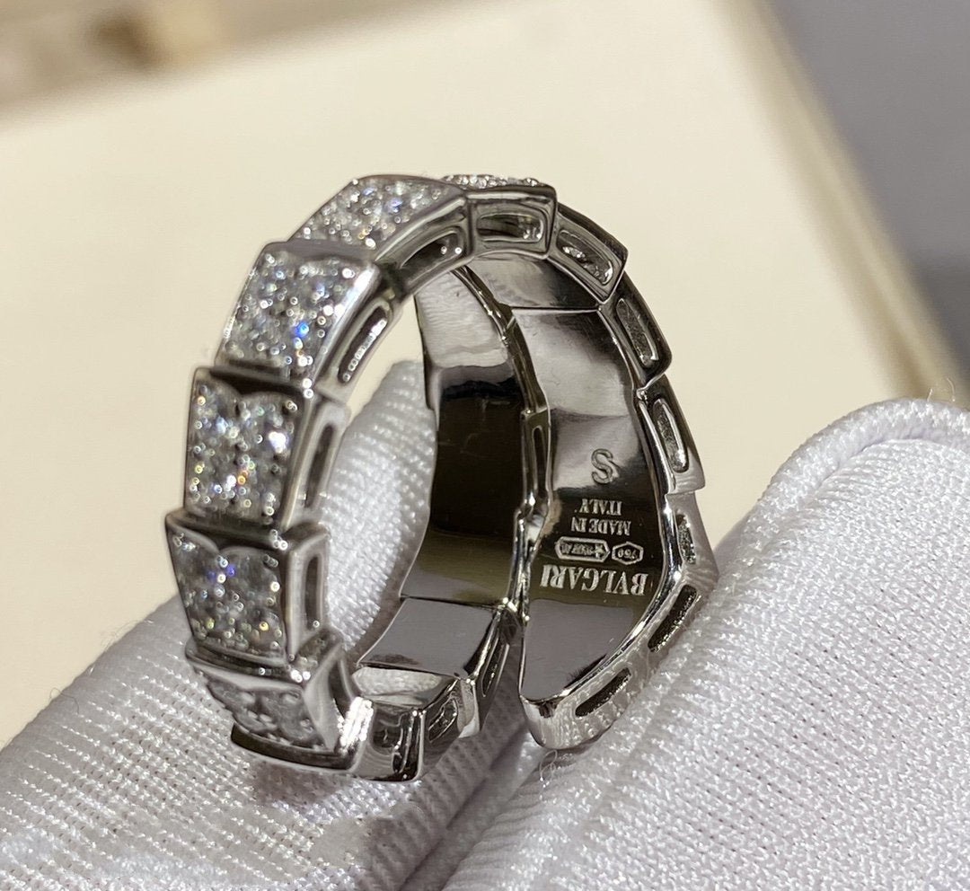 [⭐JeweliWhal]SERPENTI RING SILVER DIAMOND PAVED