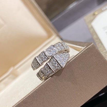 [⭐JeweliWhal]SERPENTI RING SILVER DIAMOND PAVED