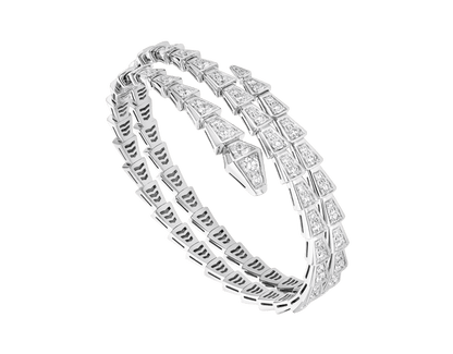 [⭐JeweliWhal]SERPENTI BRACELET SILVER DIAMOND DOUBLE ROW