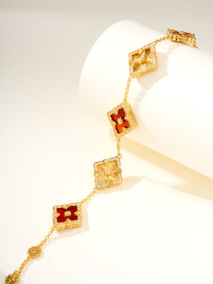 [⭐JeweliWhal]B.C.L ENAMELED Five-Flower Bracelet（Various Colors) BIG SIZE