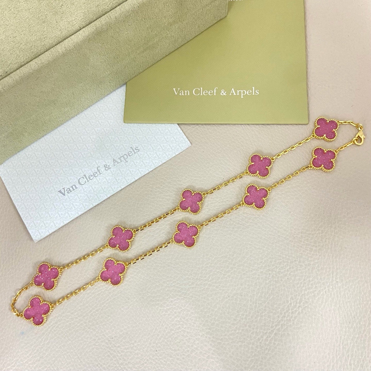 [⭐JeweliWhal]CLOVER 10 MOTIFS  NEW BUBBLE PINK ENAMEL