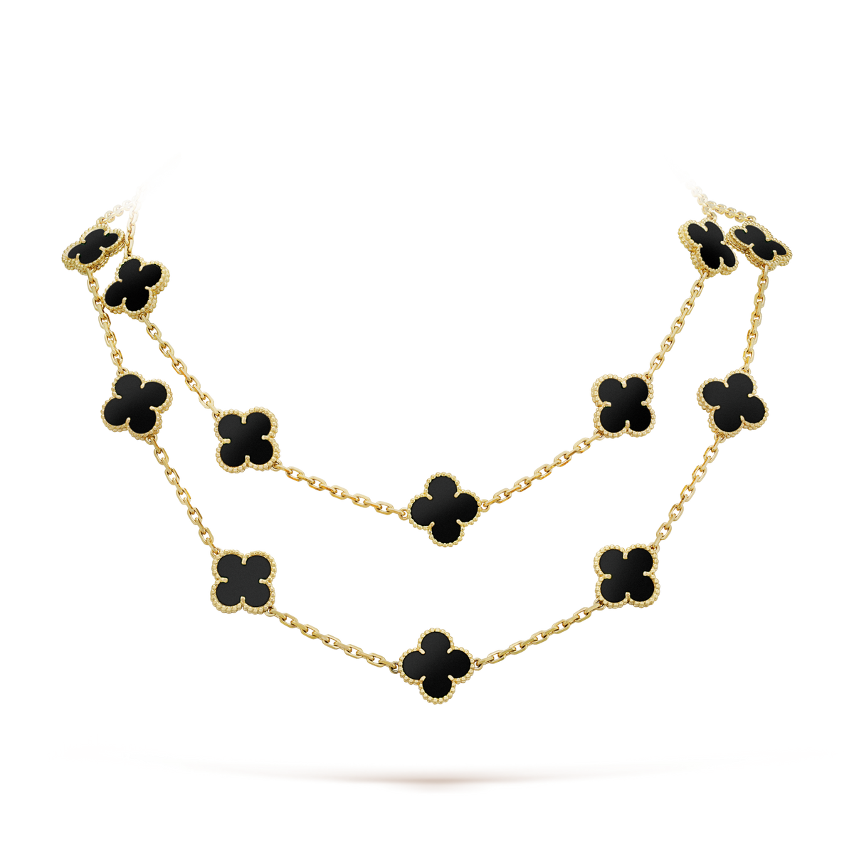 [⭐JeweliWhal]CLOVER 20 MOTIFS ONYX NECKLACE