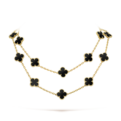 [⭐JeweliWhal]CLOVER 20 MOTIFS ONYX NECKLACE