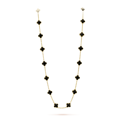[⭐JeweliWhal]CLOVER 20 MOTIFS ONYX NECKLACE