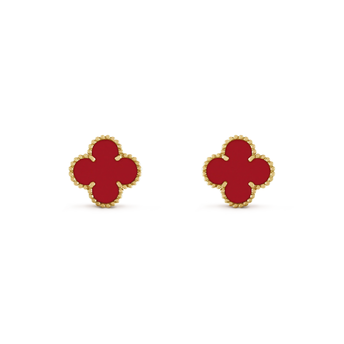 [⭐JeweliWhal]CLOVER MINI 9.5MM CARNELIAN EARRINGS