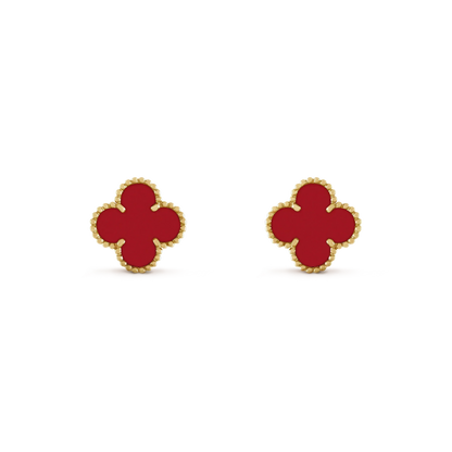 [⭐JeweliWhal]CLOVER MINI 9.5MM CARNELIAN EARRINGS