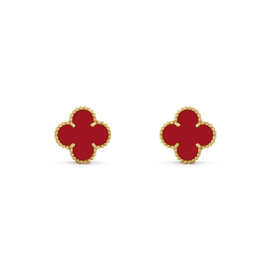 [⭐JeweliWhal]CLOVER MINI 9.5MM CARNELIAN EARRINGS