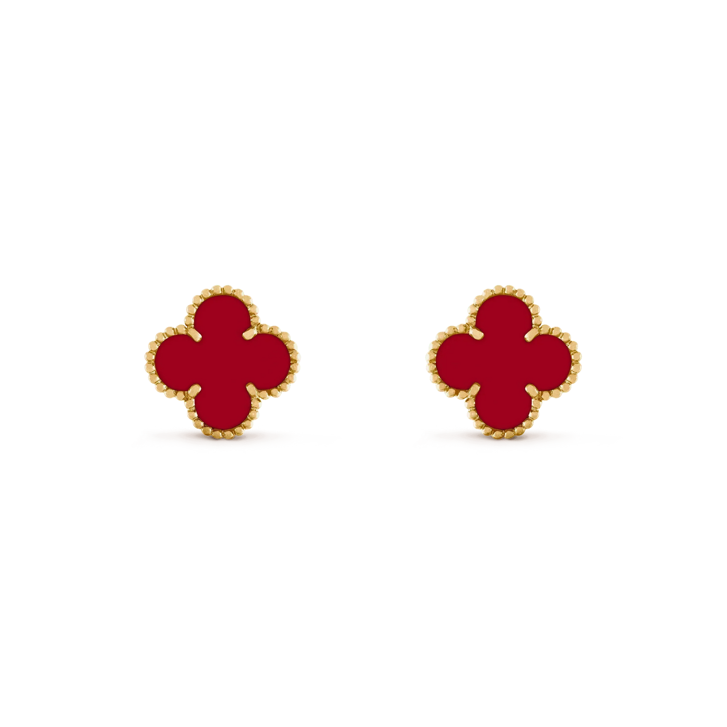 [⭐JeweliWhal]CLOVER MEDIUM 1 MOTIFS CARNELIAN  EARRINGS