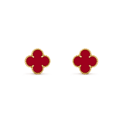[⭐JeweliWhal]CLOVER MEDIUM 1 MOTIFS CARNELIAN  EARRINGS