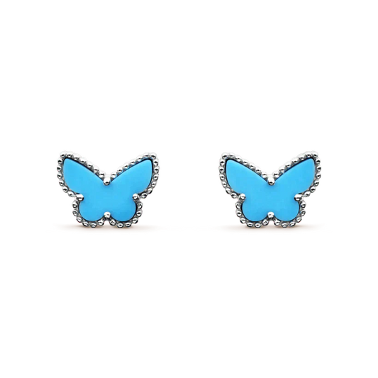 [⭐JeweliWhal]BUTTERFLY TURQUOISE EARRINGS SILVER