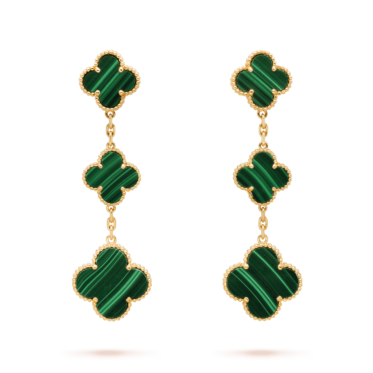 [⭐JeweliWhal]CLOVER MALACHITE 3 MOTIFS GOLD