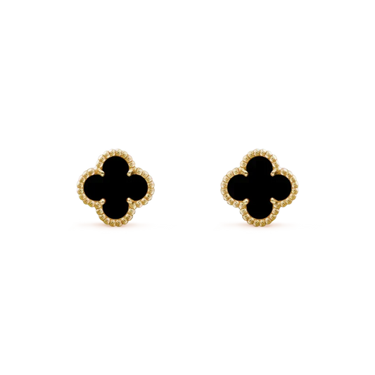[⭐JeweliWhal]CLOVER MINI 9.5MM BLACK MOP EARRINGS