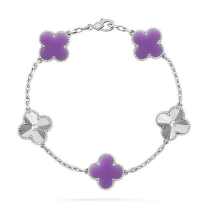 [⭐JeweliWhal]CLOVER 5 MOTIF LIGHT PURPLE BRACELET COLLECTION