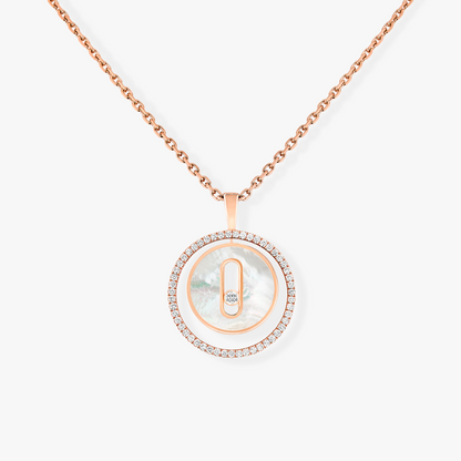 [⭐JeweliWhal]Demo MOVE 1 DIAMOND WHITE MOTHER OF PEARL PINK GOLD DIAMOND NECKLACE
