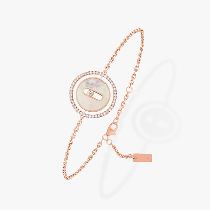[⭐JeweliWhal]Demo MOVE WHITE MOTHER OF PEARL PINK GOLD DIAMOND BRACELET