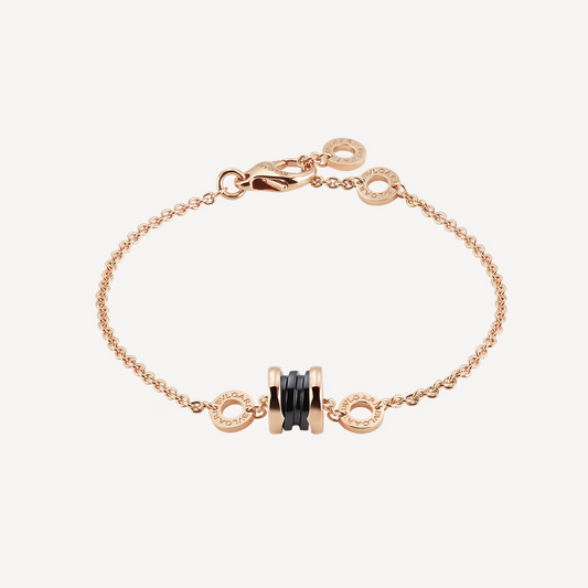 [⭐JeweliWhal]ZERO 1 SOFT PINK GOLD AND BLACK CERAMIC BRACELET