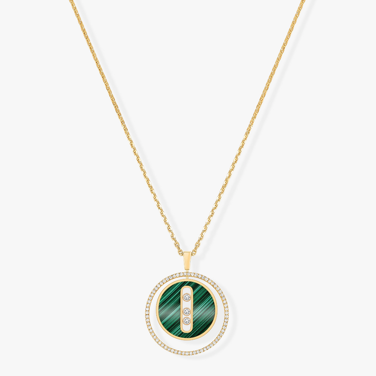 [⭐JeweliWhal]Demo MOVE 3 DIAMOND MALACHITE GOLD DIAMOND NECKLACE