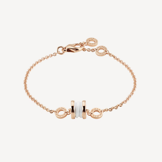 [⭐JeweliWhal]ZERO 1 SOFT PINK GOLD AND WHITE CERAMIC BRACELET