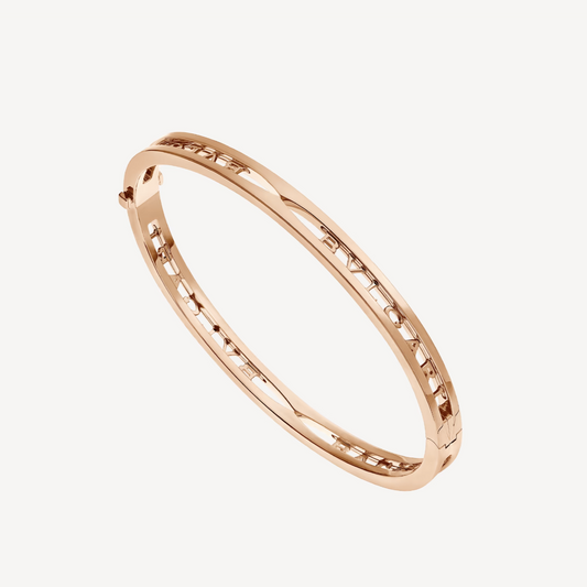 [⭐JeweliWhal]ZERO 1 SPIRAL LOGO PINK GOLD BRACELET