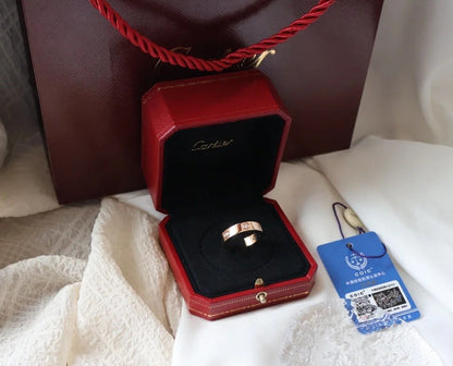 [⭐JeweliWhal]LOVE RING 5.5MM 6 DIAMONDS PINK GOLD