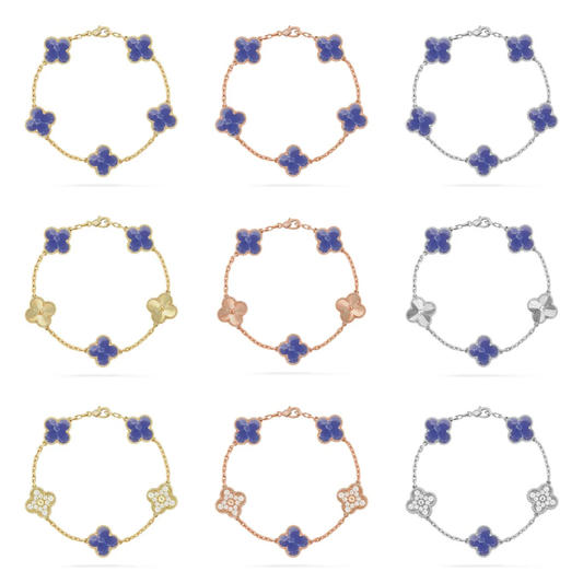 [⭐JeweliWhal]CLOVER 5 MOTIF BLUE VEINS BRACELET COLLECTION
