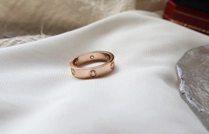 [⭐JeweliWhal]LOVE RING 5.5MM 6 DIAMONDS PINK GOLD
