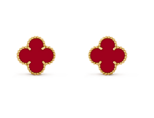 [⭐JeweliWhal] CLOVER 20MM RED AGATE EARRINGS