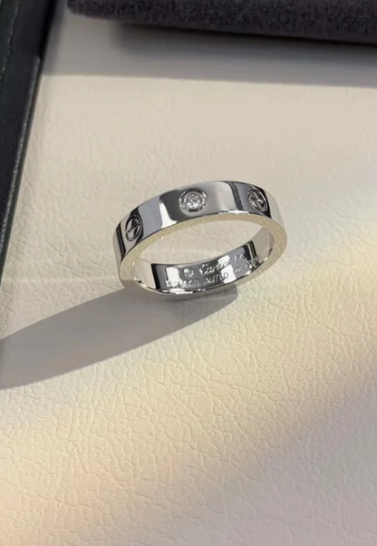 [⭐JeweliWhal]LOVE RING 4MM 1 DIAMOND SILVER