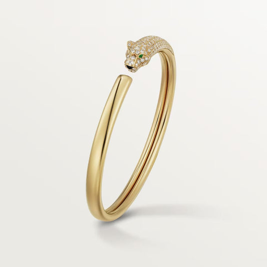 [⭐JeweliWhal]PANTHERE HALF DIAMOND OPEN BRACELET
