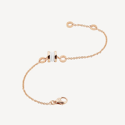 [⭐JeweliWhal]ZERO 1 SOFT PINK GOLD AND WHITE CERAMIC BRACELET