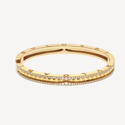 [⭐JeweliWhal]ZERO 1 SPIRAL AND PAVED DIAMOND GOLD BRACELET