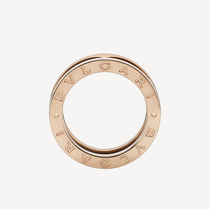 [⭐JeweliWhal]ZERO 1 TWO-BAND LOOPS AND BLACK CERAMIC PINK GOLD RING
