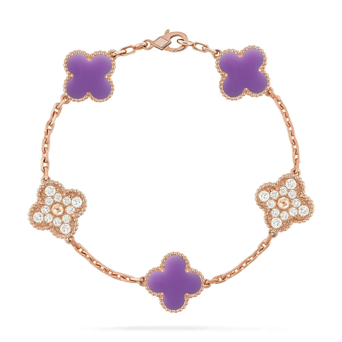 [⭐JeweliWhal]CLOVER 5 MOTIF LIGHT PURPLE BRACELET COLLECTION
