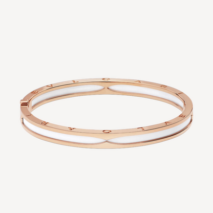 [⭐JeweliWhal]ZERO 1 PINK GOLD WITH WHITE CERAMIC BRACELET