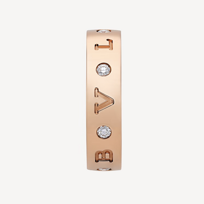 [⭐JeweliWhal]ZERO 1 ESSENTIAL PINK GOLD BAND WITH DIAMONDS RING