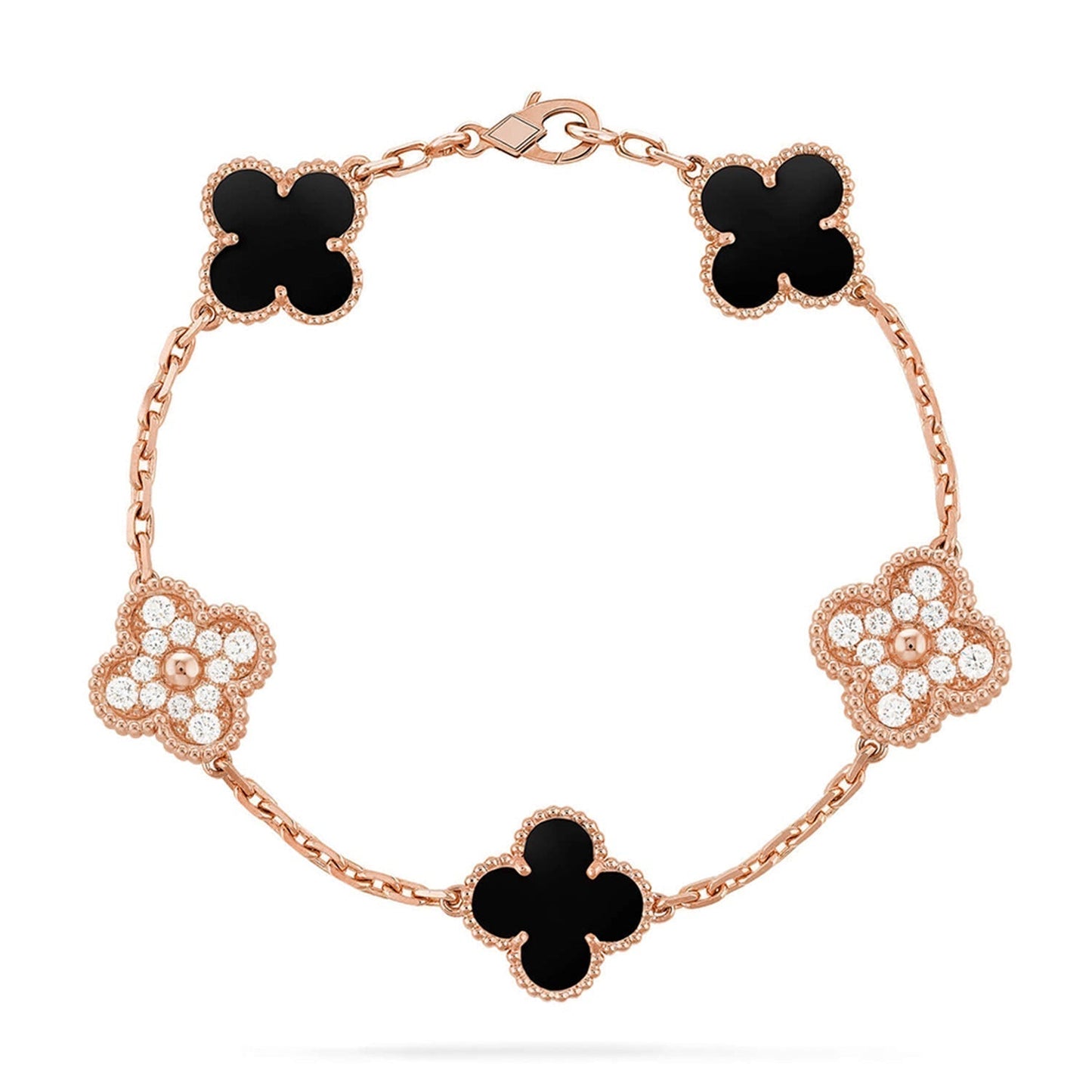 [⭐JeweliWhal] CLOVER 5 MOTIF ONYXS BRACELET COLLECTION