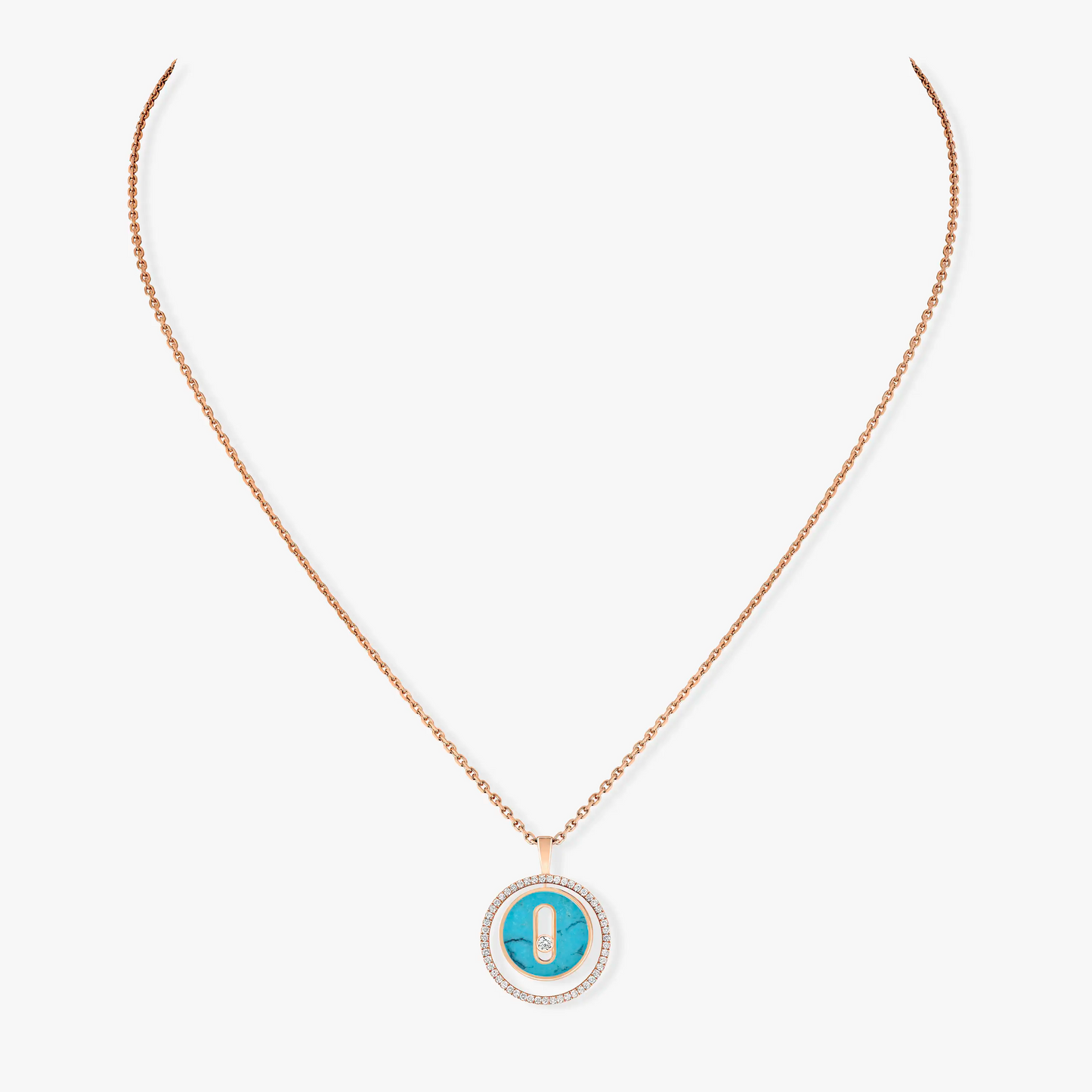 [⭐JeweliWhal]Demo MOVE 1 DIAMOND TURQUOISE PINK GOLD DIAMOND NECKLACE