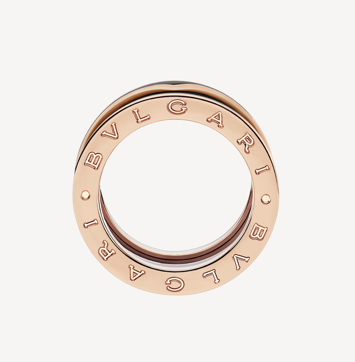 [⭐JeweliWhal]ZERO 1 TWO-BAND WITH MATTE BLACK CERAMIC PINK GOLD RING