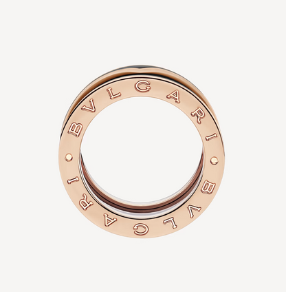 [⭐JeweliWhal]ZERO 1 TWO-BAND WITH MATTE BLACK CERAMIC PINK GOLD RING