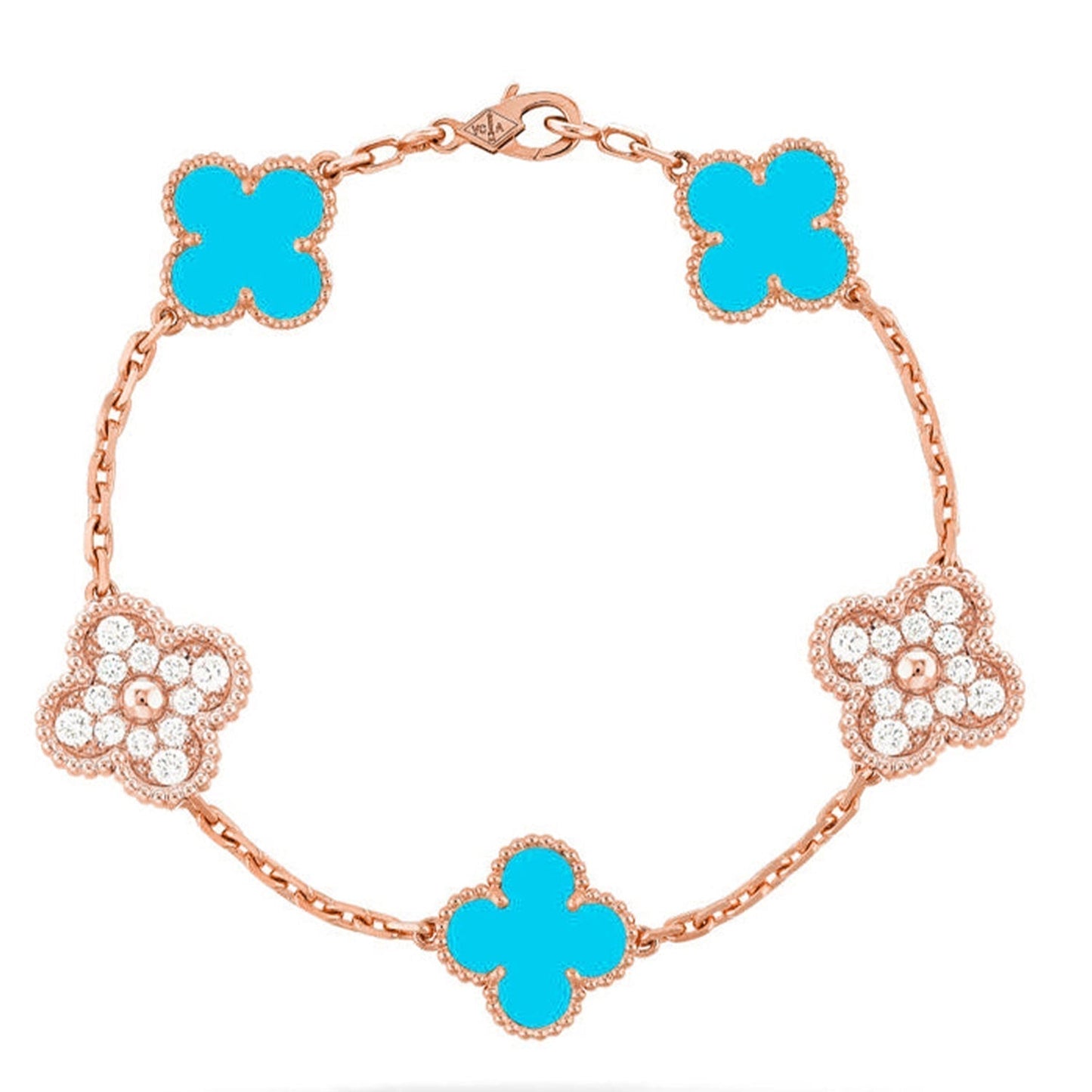 [⭐JeweliWhal] CLOVER 5 MOTIF TURQUOISE BRACELET COLLECTION