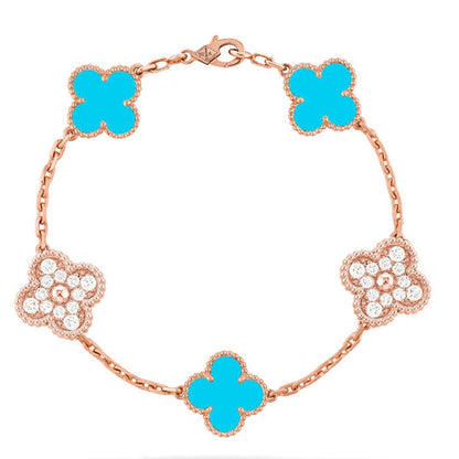 [⭐JeweliWhal] CLOVER 5 MOTIF TURQUOISE BRACELET COLLECTION