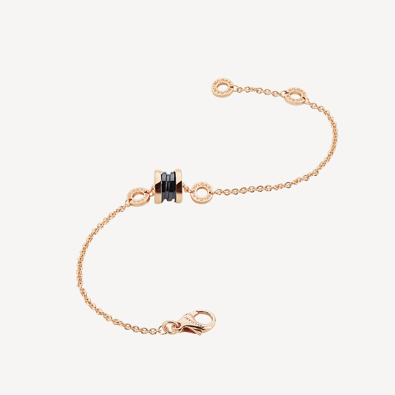 [⭐JeweliWhal]ZERO 1 SOFT PINK GOLD AND BLACK CERAMIC BRACELET