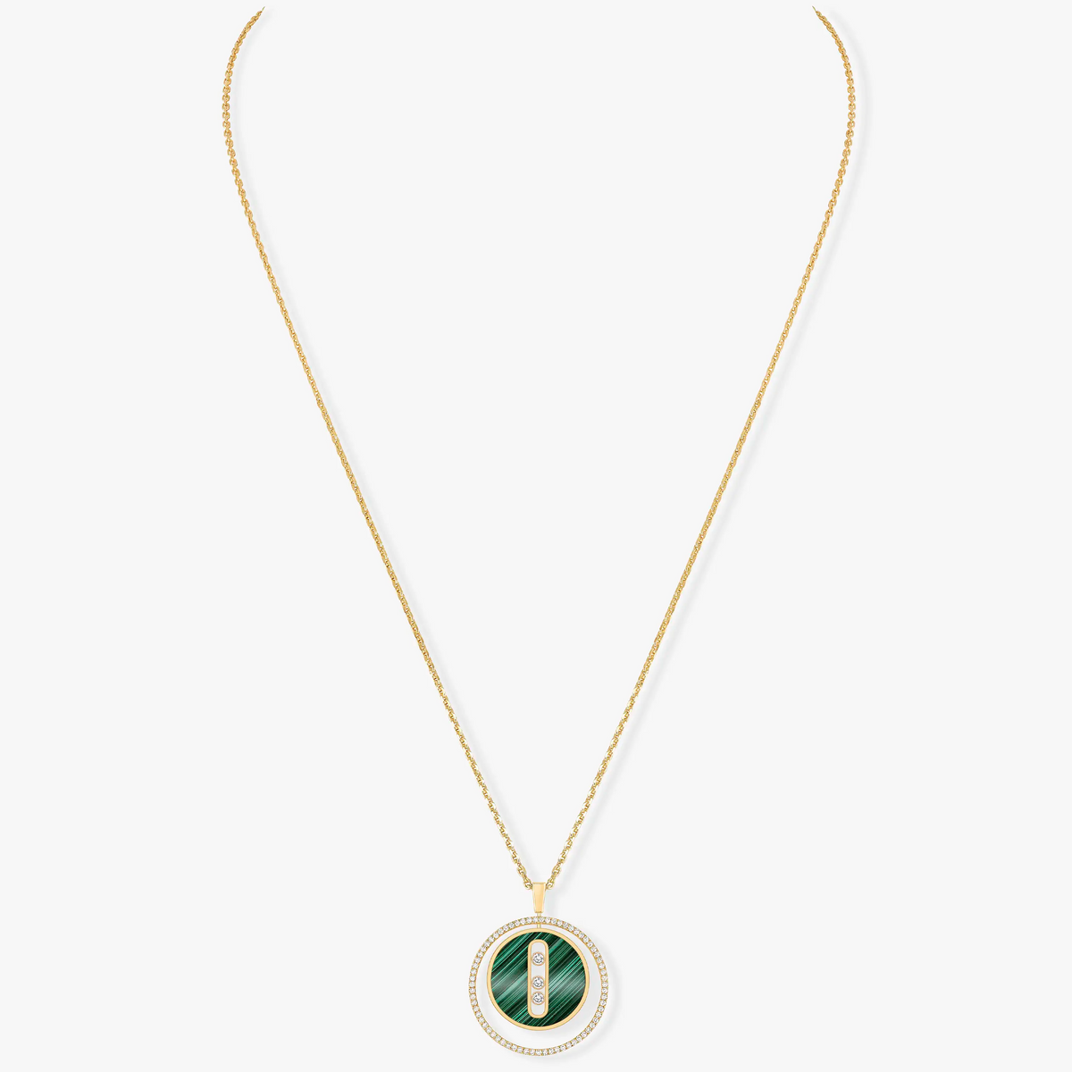 [⭐JeweliWhal]Demo MOVE 3 DIAMOND MALACHITE GOLD DIAMOND NECKLACE