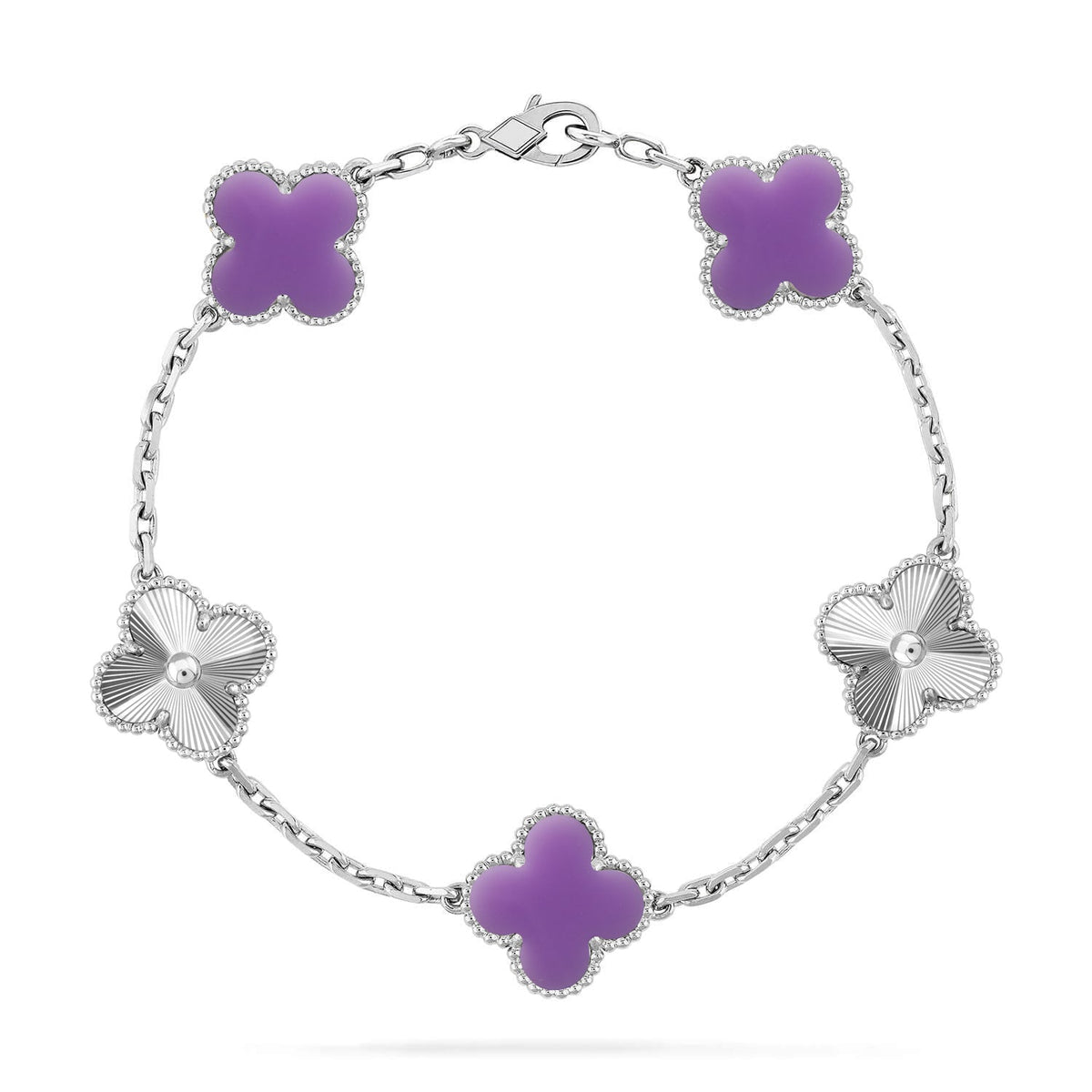 [⭐JeweliWhal]CLOVER 5 MOTIF LIGHT PURPLE BRACELET COLLECTION